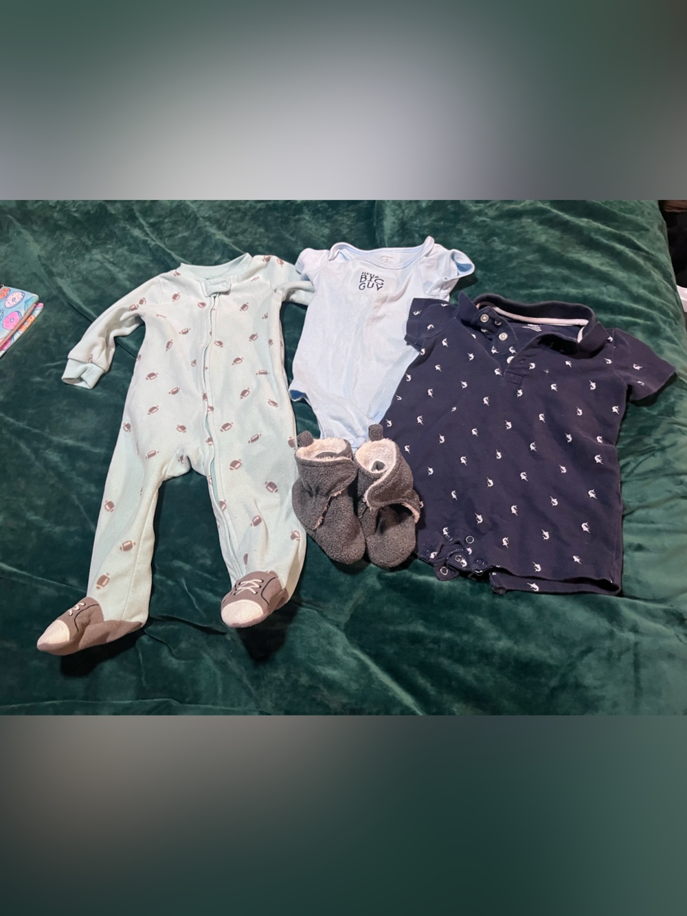 Baby One-Piece Multi-Pack in Light Blue, Navy and Mint